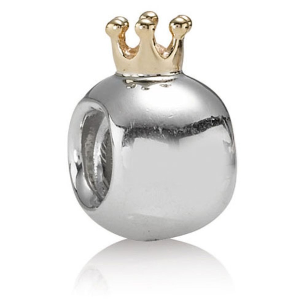 Authentic Pandora Retired Sterling Silver and 14KY King Crown Charm
